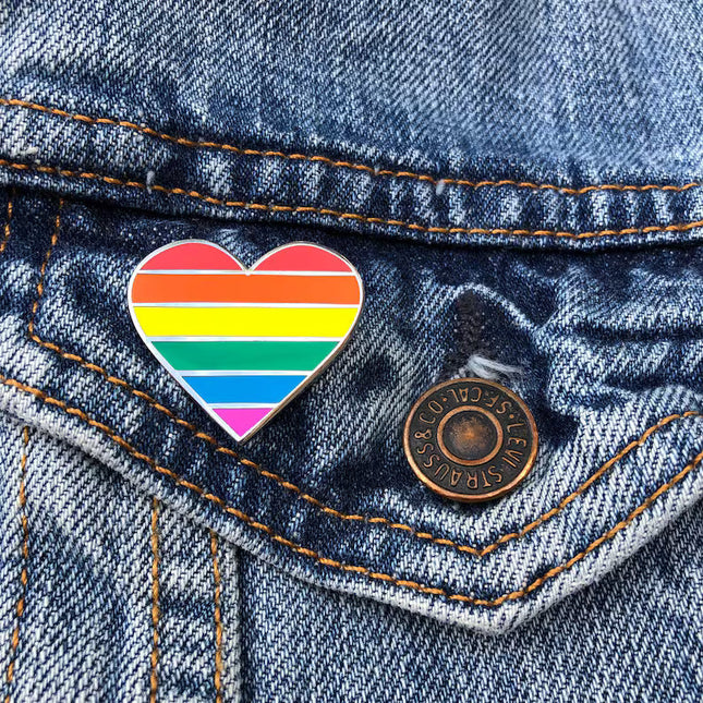 Rainbow Heart Pride Enamel Pin – LGBTQ+ Ally & Visibility Accessory