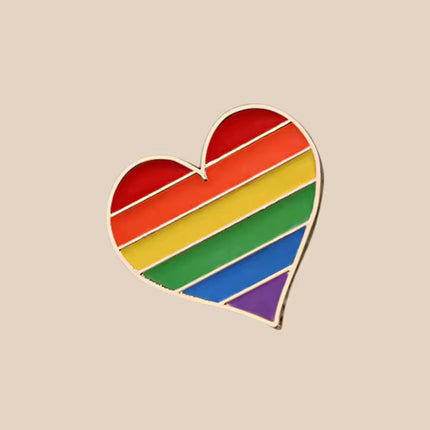 Rainbow Heart Pride Enamel Pin – LGBTQ+ Ally & Visibility Accessory