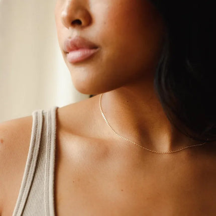 Dainty Chain Necklace 1.3mm | Sterling Silver or 14k Gold Filled