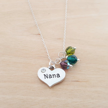 Nana Necklace - Grandmother Birthstone Necklace - Choose Your Birthstone - Sterling Silver Necklace - Multi Birthstone Necklace - Gift Idea