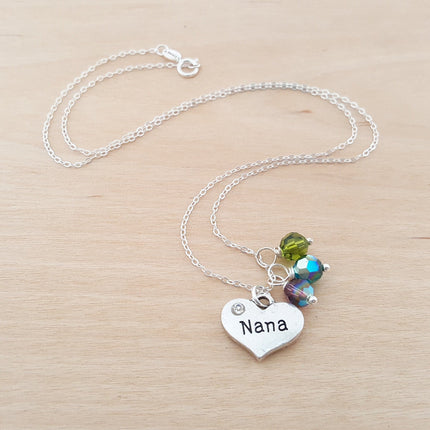 Nana Necklace - Grandmother Birthstone Necklace - Choose Your Birthstone - Sterling Silver Necklace - Multi Birthstone Necklace - Gift Idea