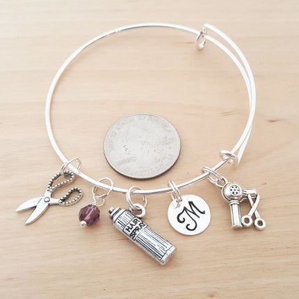 Hair Stylist Personalized Bangle Bracelet