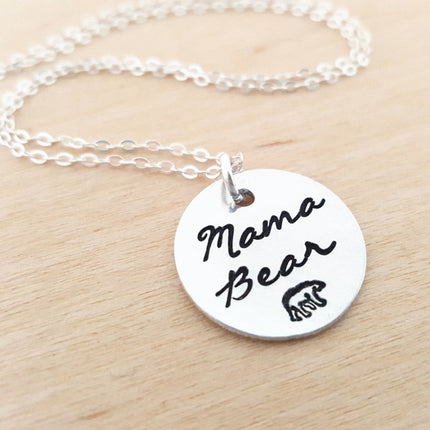 Mama Bear Sterling Silver Necklace