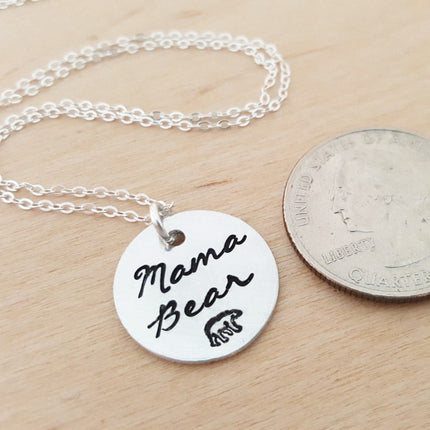 Mama Bear Sterling Silver Necklace