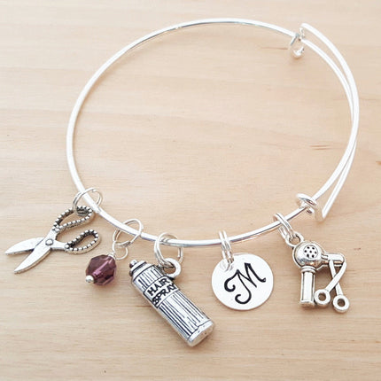 Hair Stylist Personalized Bangle Bracelet