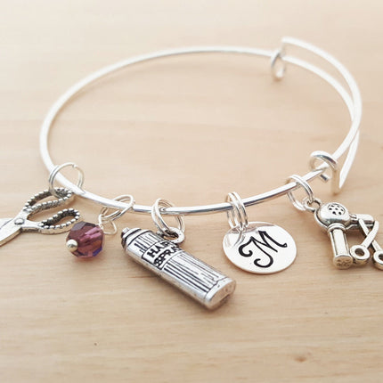 Hair Stylist Personalized Bangle Bracelet