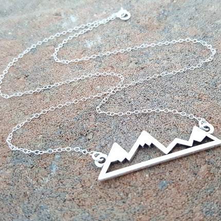 Mountain Bar Skyline Sterling Silver Necklace