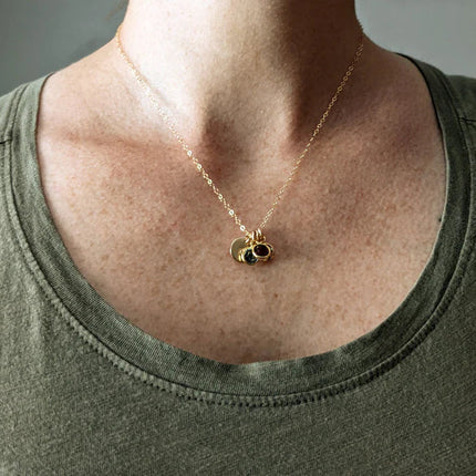 Mom Heart & Birthstone Necklace – Personalized Family Necklace