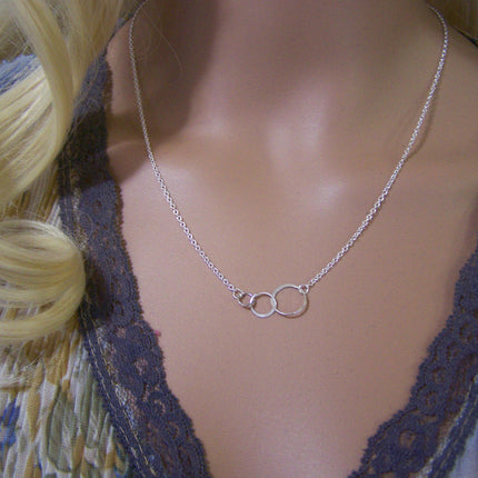 Triple Circle Sterling Silver Eternal Love Necklace / Gift for Her