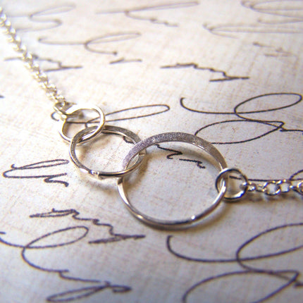Triple Circle Sterling Silver Eternal Love Necklace / Gift for Her