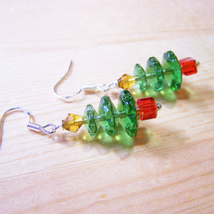 Swarovski Crystal Christmas Tree Sterling Silver Earrings