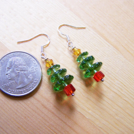 Swarovski Crystal Christmas Tree Sterling Silver Earrings