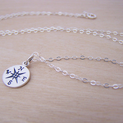 Sterling Silver Compass Necklace