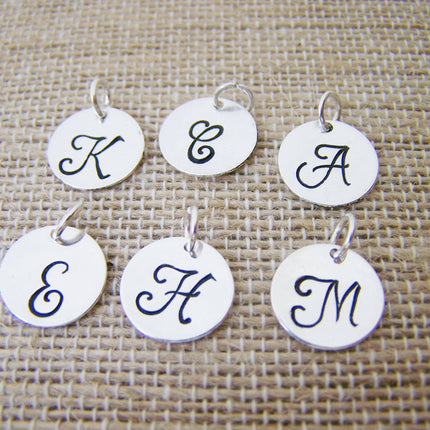 Small Initial Charm – Personalized Gold or Silver Disc Add On