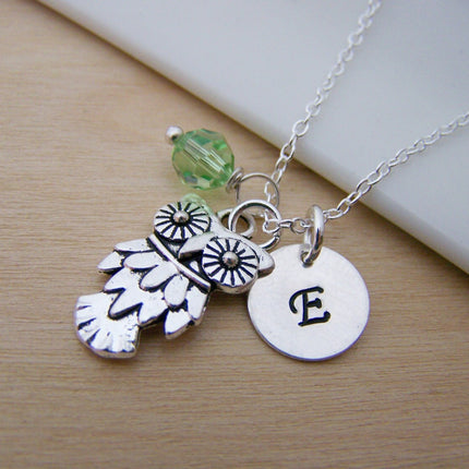 Owl Charm Personalized Sterling Silver Necklace