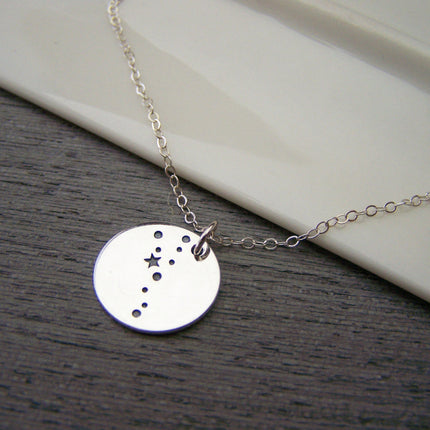 Taurus Zodiac Constellation Sterling Silver Necklace