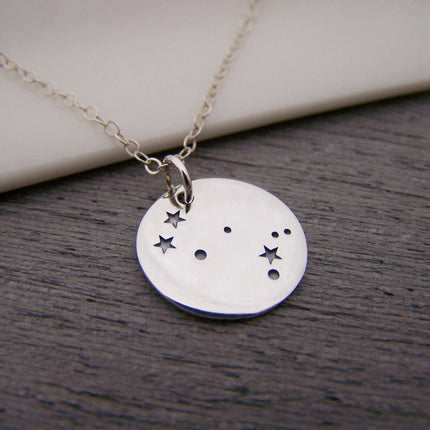 Gemini Zodiac Constellation Sterling Silver Necklace