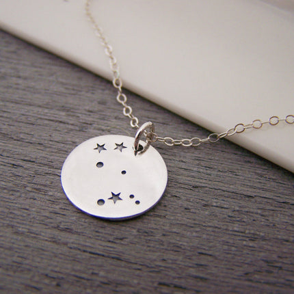 Gemini Zodiac Constellation Sterling Silver Necklace