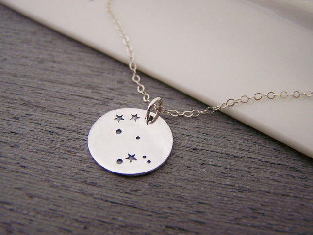 Gemini Zodiac Constellation Sterling Silver Necklace