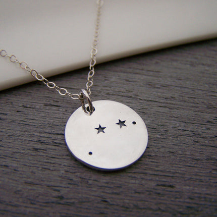 Aries Zodiac Constellation Sterling Silver Necklace
