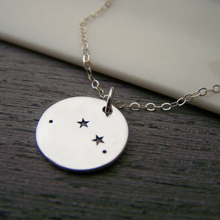 Aries Zodiac Constellation Sterling Silver Necklace