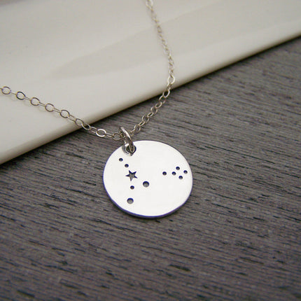 Pisces Zodiac Necklace – Sterling Silver Constellation Pendant on 18” Chain, Astrology Jewelry Gift