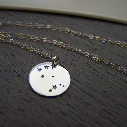 Gemini Zodiac Constellation Sterling Silver Necklace