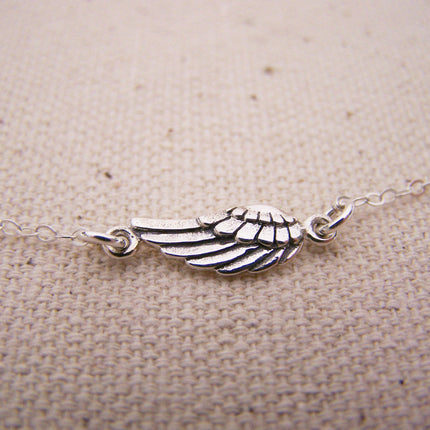 Dainty Sterling Silver Angel Wing Necklace – Simple Memorial Jewelry & Remembrance Gift