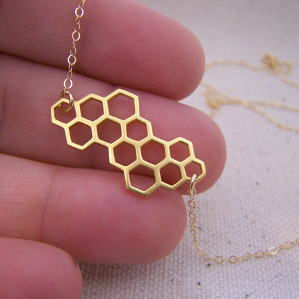 Honeycomb Gold Filled Necklace