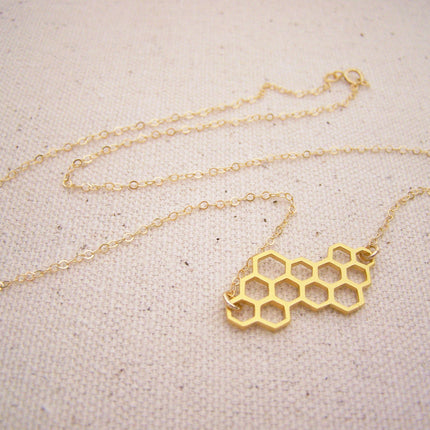 Honeycomb Gold Filled Necklace