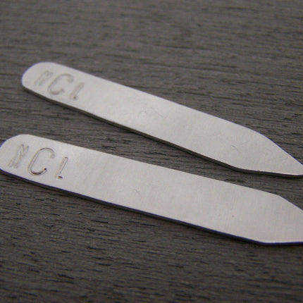 Monogrammed Collar Stays - Personalized Gift -  Hand Stamped Collar Stays / Gift for Him - Mens Accessory - Anniversary Gift