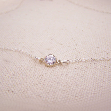 Tiny Diamond Alternative Choker, Sterling Silver - As Seen on Poppa’s House