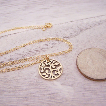 Tree of Life Necklace – Bronze Pendant on 18" Gold Filled Chain