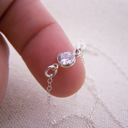 Tiny Diamond Alternative Choker, Sterling Silver - As Seen on Poppa’s House