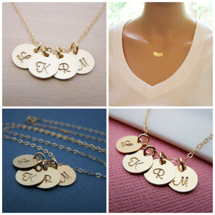 Tiny Gold Initial Necklace - Personalized 14k Gold Filled Jewelry