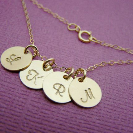 Tiny Gold Initial Necklace - Personalized 14k Gold Filled Jewelry