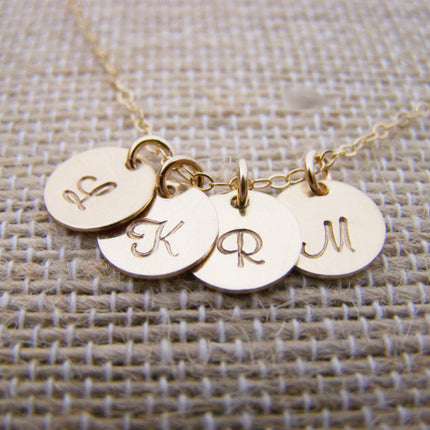 Tiny Gold Initial Necklace - Personalized 14k Gold Filled Jewelry