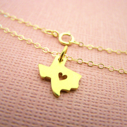Texas State 14k Gold Filled Necklace