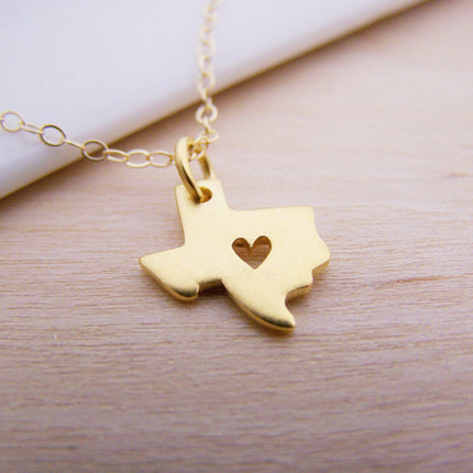 Texas State 14k Gold Filled Necklace