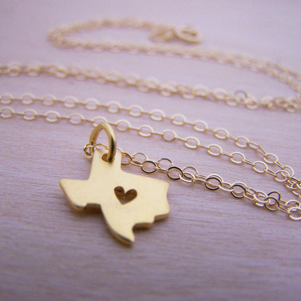 Texas State 14k Gold Filled Necklace