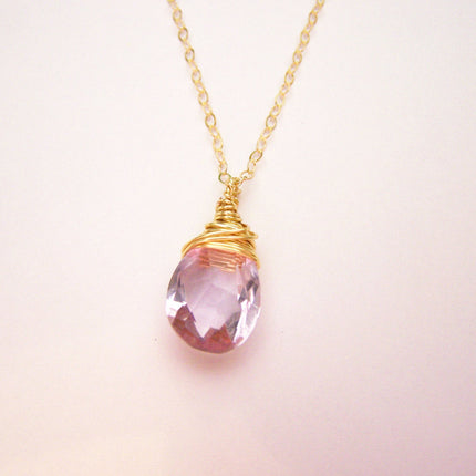 June Birthstone Light Amethyst Necklace – 14k Gold Filled Gemstone Pendant Jewelry – Gift for Her