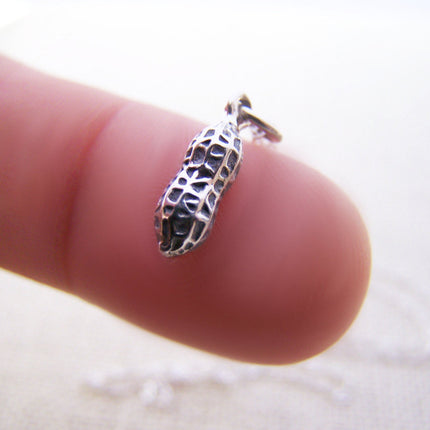 Tiny Peanut Sterling Silver Necklace