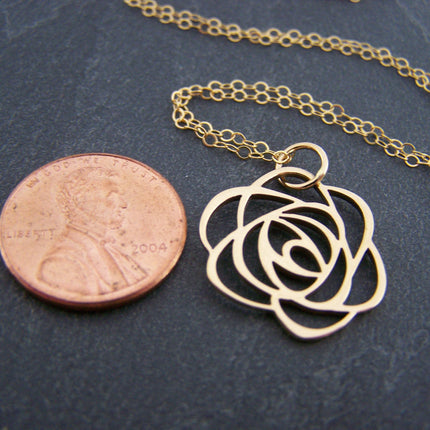 Flower Charm 14k Gold Fill Necklace