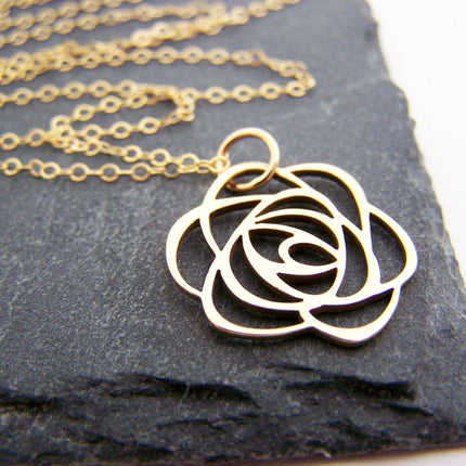 Flower Charm 14k Gold Fill Necklace