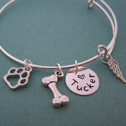 Dog Memory Bracelet -  Pet Loss Jewelry - Personalized Bracelet
