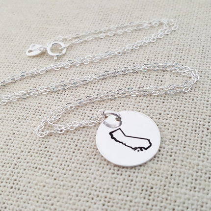 State Necklace - Hand Stamped Necklace - Home State Necklace