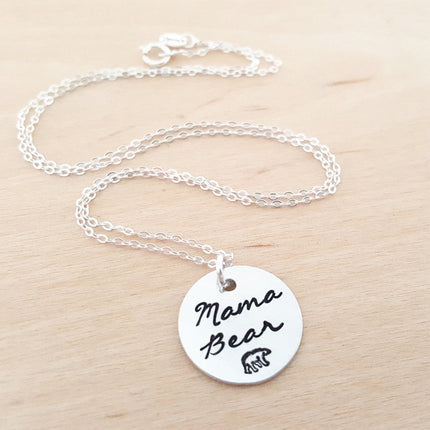 Mama Bear Sterling Silver Necklace
