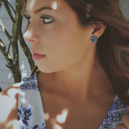 Sparkling Faux Druzy Stud Earrings