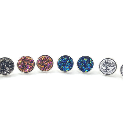 Sparkling Faux Druzy Stud Earrings