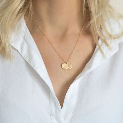Small Initial Disc Necklace – Personalized Gold or Silver Necklace